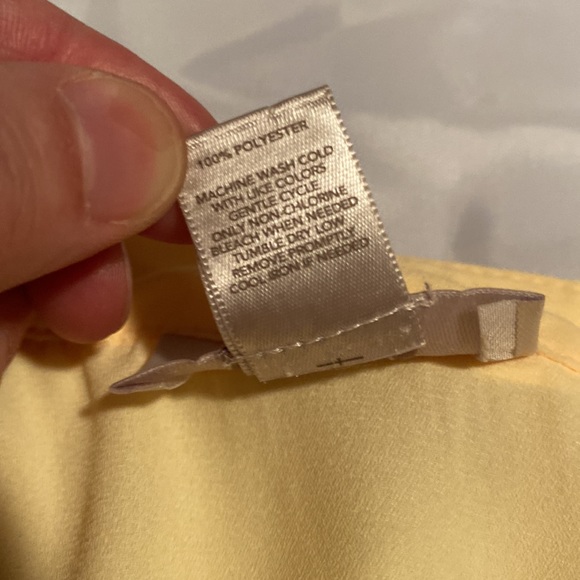 Loft -size M Butter yellow chiffon type semi sheer popover top - Picture 3 of 7